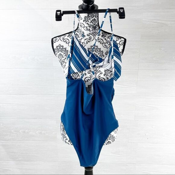 Cupshe Sparkle In The Sun Cut Out High WaistOne Piece Bathing Suit Large - Picture 4 of 10